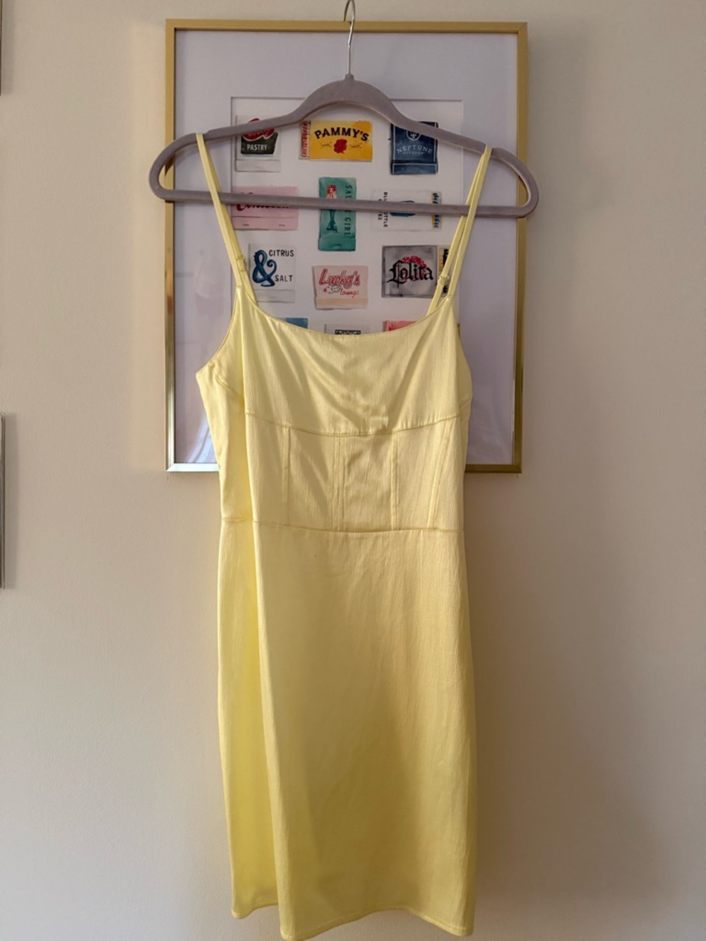 Zara Yellow Spaghetti-Strap Mini Dress